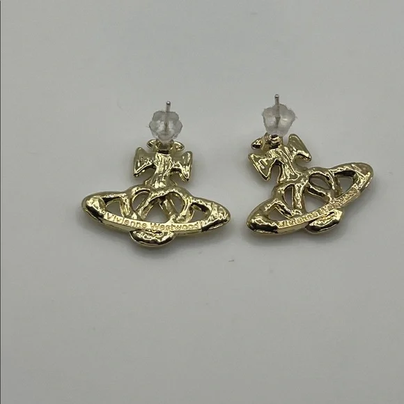 1469. Elegant Gold and Silver Earrings - Picture 3 of 3